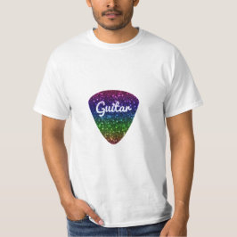 Regenbogen-Schein-Gitarreplectrum-Kunst T-Shirt