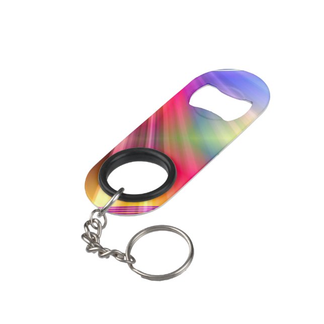 Regenbogen Schlüsselanhängerflaschenöffner (Rückseite Schrägansicht)