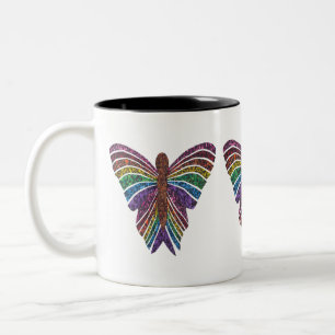 Regenbogen-Schmetterling - 2-Tone-Tasse (11oz) Zweifarbige Tasse