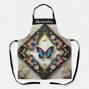 Regenbogen-Schmetterling-Art-Deco-Art-Nouveau-Schü Schürze