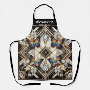 Regenbogen-Schmetterling-Art-Deco-Art-Nouveau-Schü Schürze
