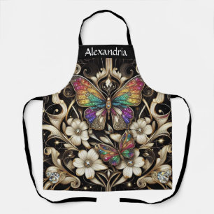 Regenbogen-Schmetterling-Art-Deco-Art-Nouveau-Schü Schürze