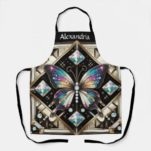 Regenbogen-Schmetterling-Art-Deco Schürze