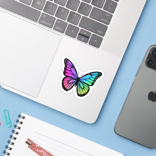 Regenbogen Schmetterling Aufkleber Bunt Y2K Ästhet