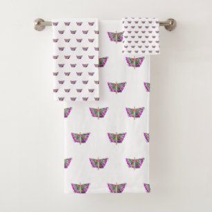 Regenbogen-Schmetterling Badhandtuch Set