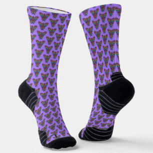 Regenbogen Schmetterling (hellblau) - Sport Socken