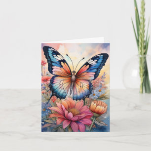 Regenbogen-Schmetterling in einem Blumengarten Bla