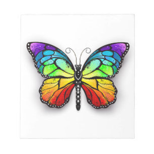 Regenbogen-Schmetterling Monarch Notizblock