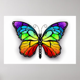 Regenbogen-Schmetterling Monarch Poster