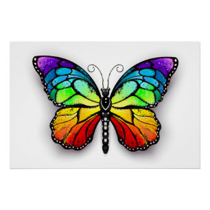 Regenbogen-Schmetterling Monarch Poster