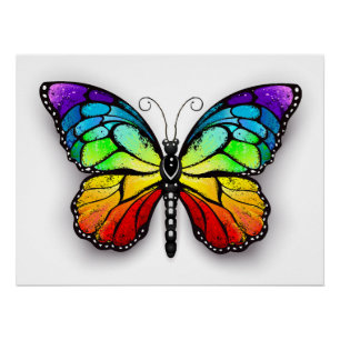 Regenbogen Schmetterling Monarch Poster