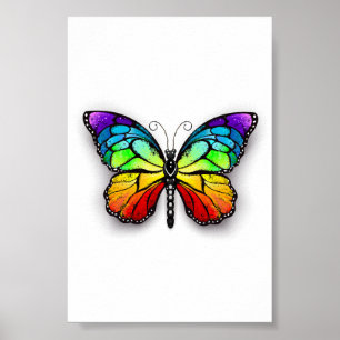 Regenbogen-Schmetterling Monarch Poster