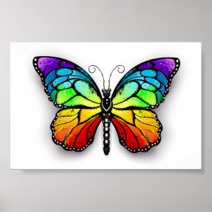 Regenbogen-Schmetterling Monarch Poster