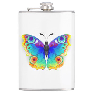 Regenbogen Schmetterling Pfauenauge Flachmann