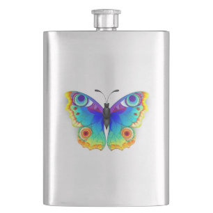 Regenbogen Schmetterling Pfauenauge Flachmann