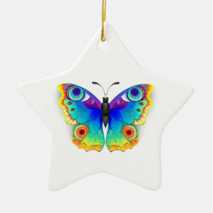Regenbogen Schmetterling Pfauenauge Keramik Ornament