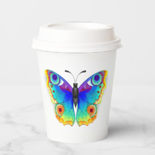 Regenbogen Schmetterling Pfauenauge Pappbecher