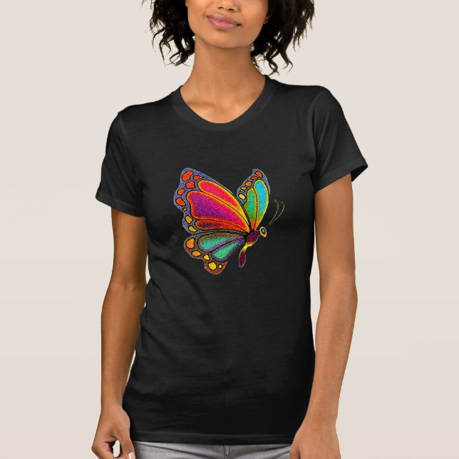 Regenbogen-Schmetterling T-Shirt (Vorderseite)