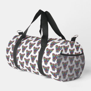 Regenbogen Schmetterling (weiß) - Reisetasche Duffle Bag