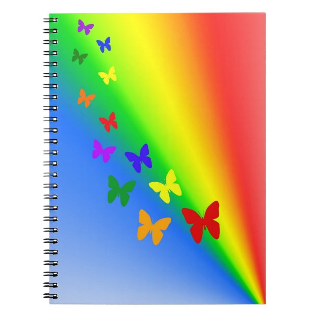 Regenbogen-Schmetterlinge Notizblock (Vorderseite)