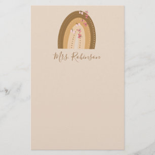 Regenbogen Schmetterlinge Skript Lehrkraft Name    Briefpapier