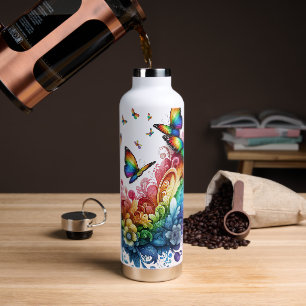Regenbogen Schmetterlinge Trinkflasche