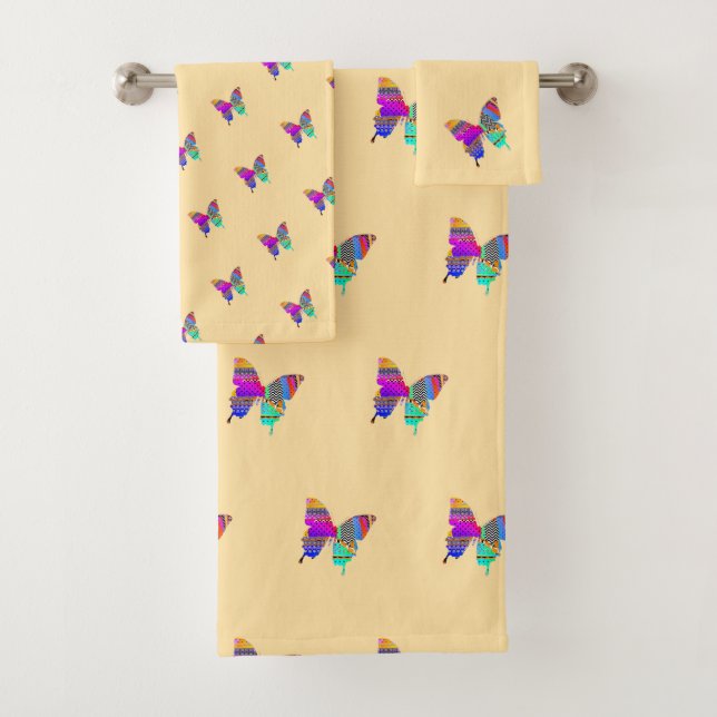 Regenbogen Schmetterlinge Vanilla Badetuch Set (Insitu)