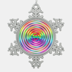 Regenbogen Schneeflocken Zinn-Ornament