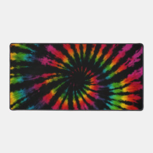 Regenbogen-Schwarz-Tie-Dye Schreibtischunterlage