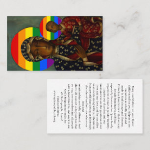 Regenbogen-Schwarze Madonna Heiligenbild Visitenkarte