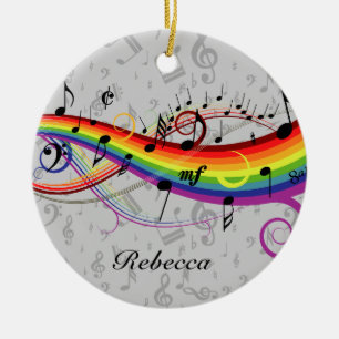 Regenbogen-schwarze musikalische Anmerkungen über Keramik Ornament