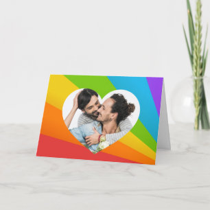 Regenbogen schwules Paar Foto in Herz romantische Karte