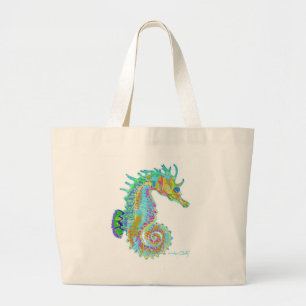Regenbogen-Seepferd-Tasche Jumbo Stoffbeutel