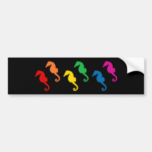 Regenbogen-Seepferde Autoaufkleber
