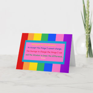 Regenbogen-Serenity-Gebetskarte mit Regenbogentext Karte