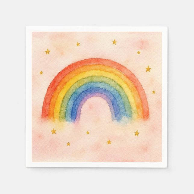 Regenbogen Servietten. Serviette (Vorderseite)