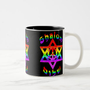 Regenbogen Shalom Tassen