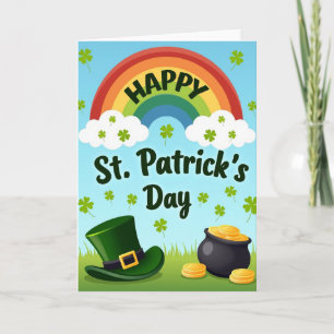Regenbogen-Shamrocks-Happy-Karte Karte