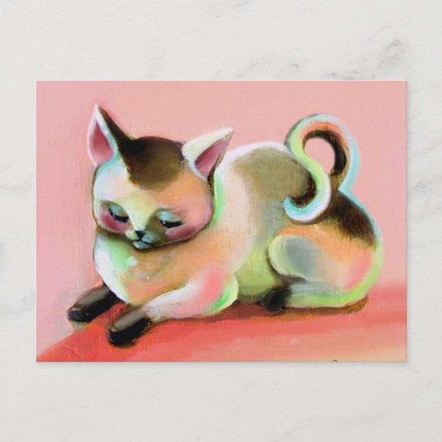 Regenbogen Sherbert Kitty Kat Postkarte (Vorderseite)