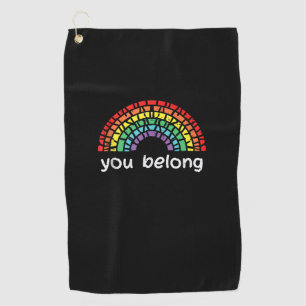 Regenbogen Sie gehören Gay Pride LGBt Unterstützun Golfhandtuch