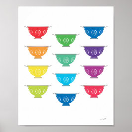 Regenbogen-Sieb Moderne farbenfrohe Küchenkunst Poster