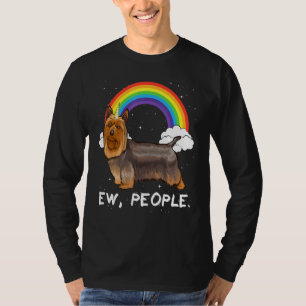 Regenbogen Silky Terrier Ew Leute Einhorn Hund T-Shirt