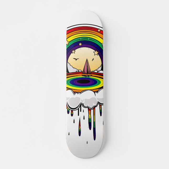 Regenbogen Skateboard (Vorne)