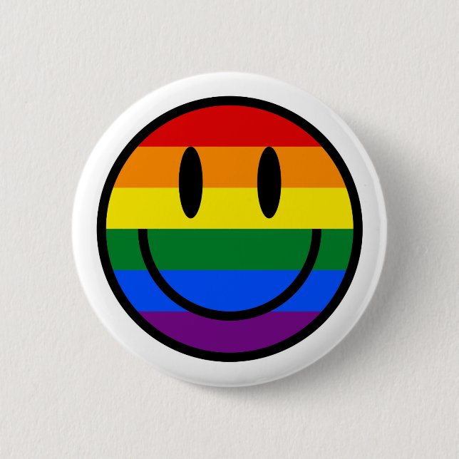 Regenbogen-Smiley Button (Vorderseite)
