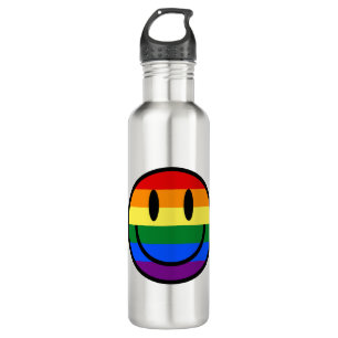 Regenbogen-Smiley Edelstahlflasche