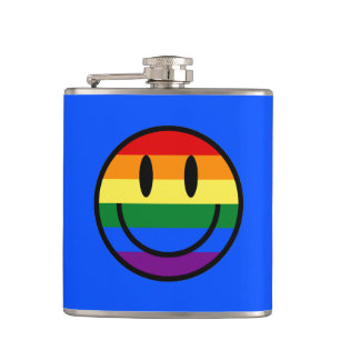 Regenbogen-Smiley Flachmann