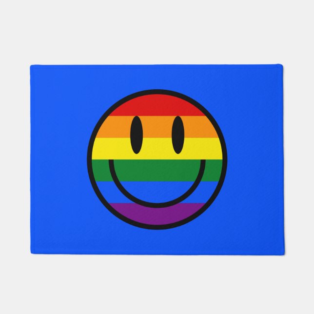 Regenbogen-Smiley Fußmatte (Vorderseite)