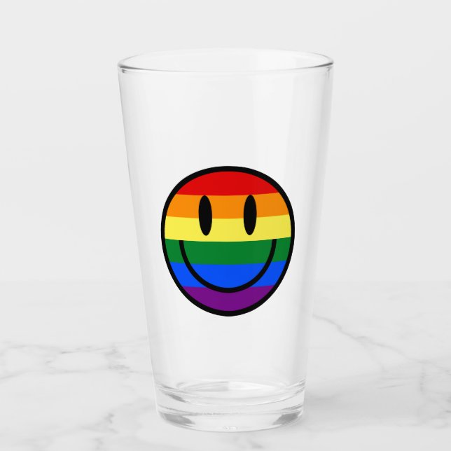 Regenbogen-Smiley Glas (Vorderseite)