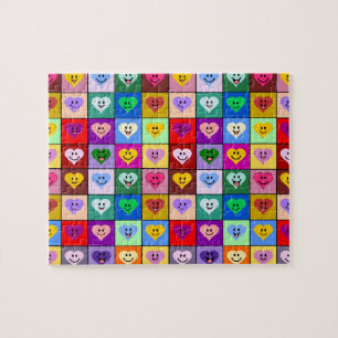 Regenbogen-smiley-Herzquadrate