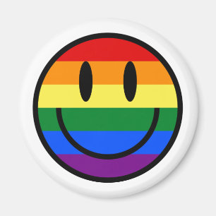 Regenbogen-Smiley Magnet